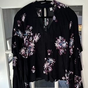BP Black floral Blouse